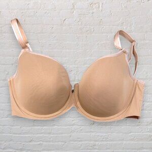 CURVY COUTURE 1274 Tulip Smoothing T-Shirt Plus Size Push Up Bra Tan/Nude 34G